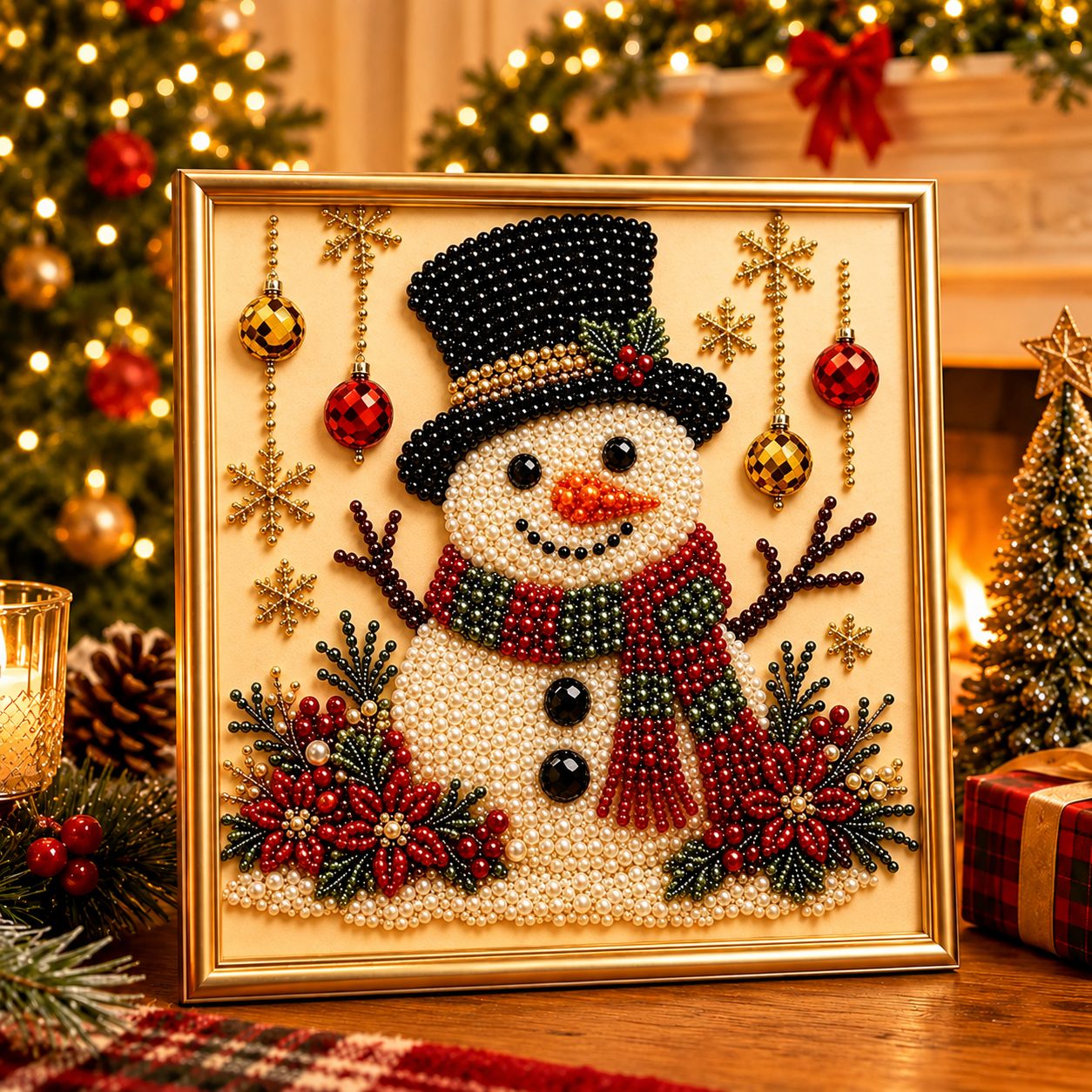 3D Christmas Snowman Pearl Art Kit