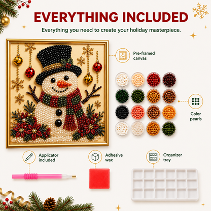 3D Christmas Snowman Pearl Art Kit