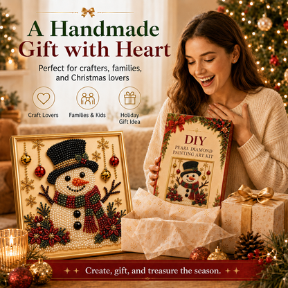 3D Christmas Snowman Pearl Art Kit